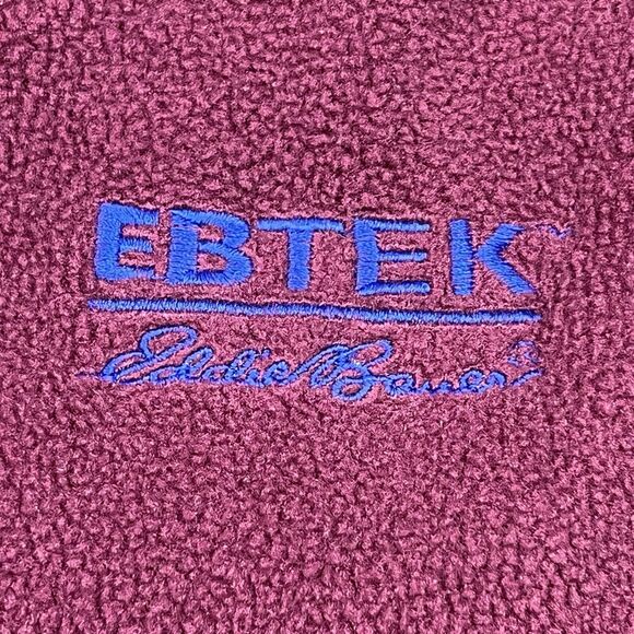 VTG Eddie Bauer Vest Men Medium Red Fleece High Neck Full Zip Sleeveless Pockets - Picture 7 of 10